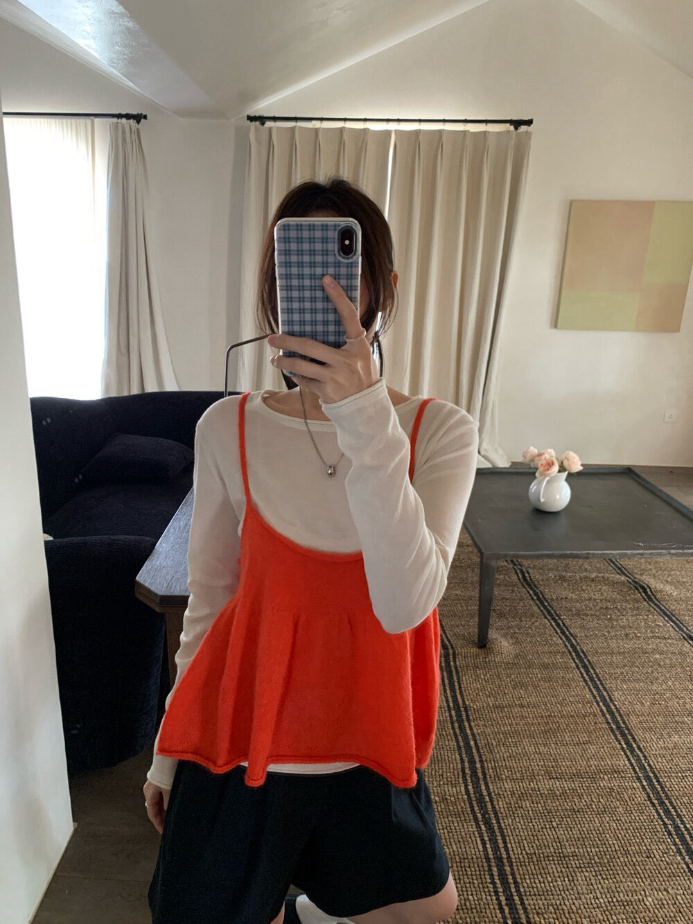 // 春季疊穿必備小吊帶+打底TEE套裝