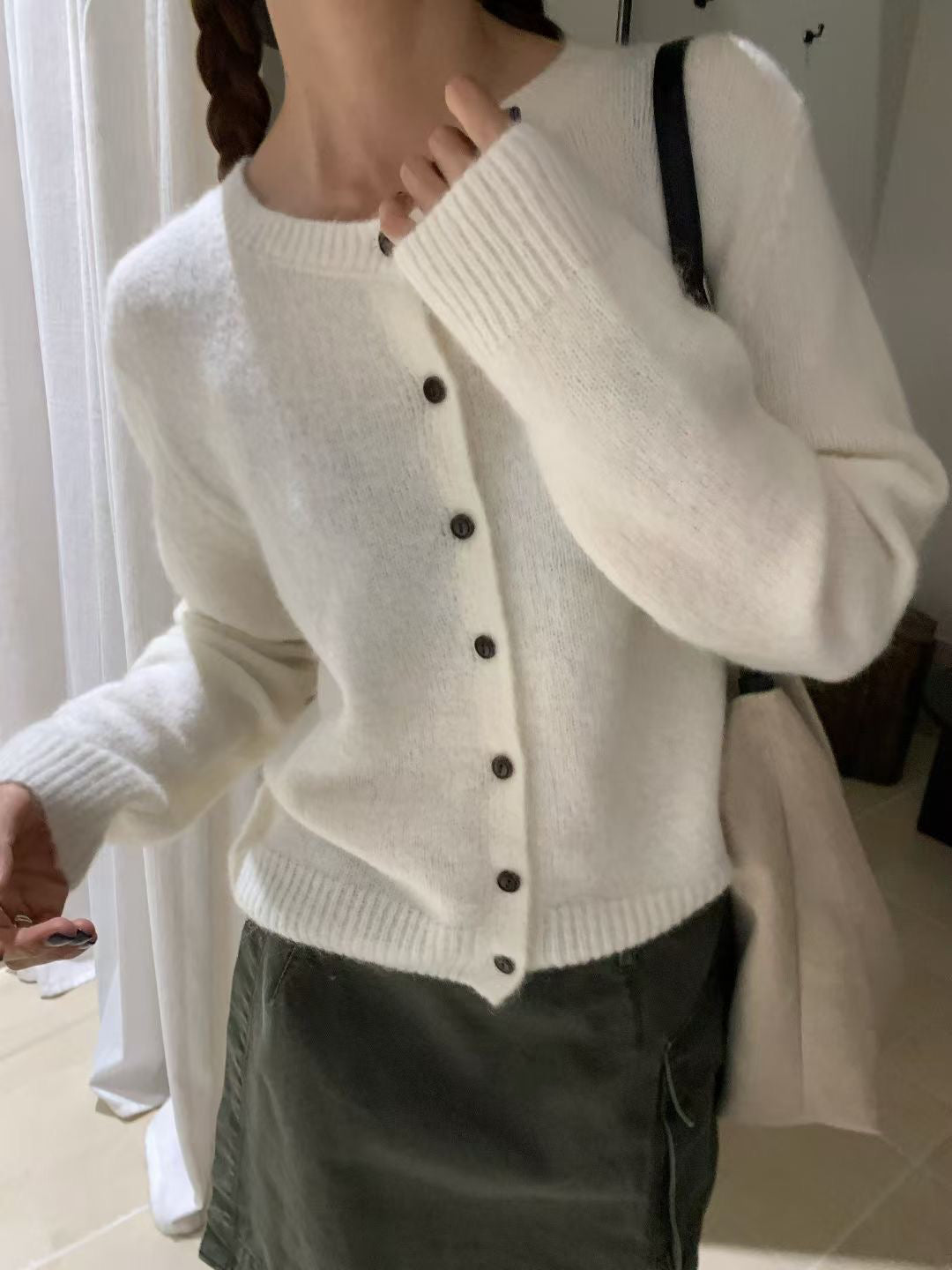 // wool+mohair螺紋領口CD