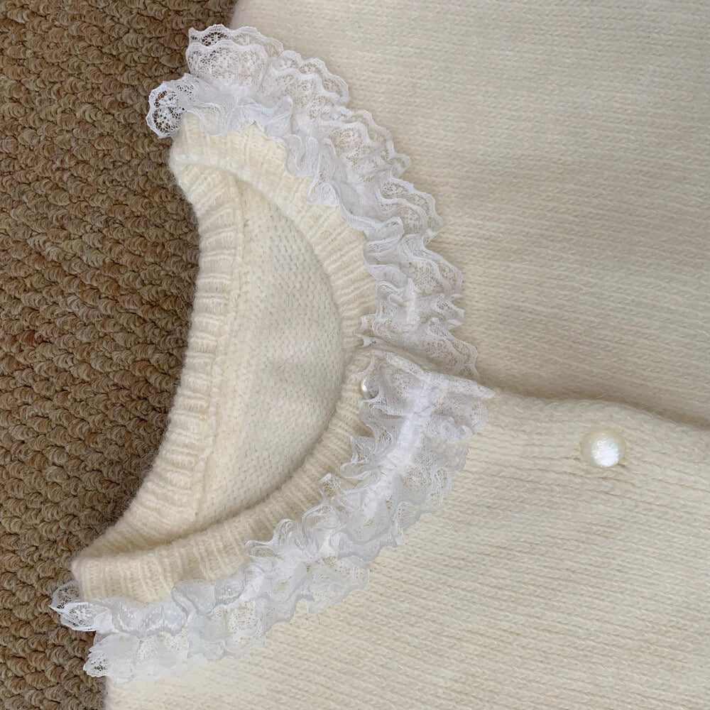 // 拼接lace邊精緻鈕扣CD