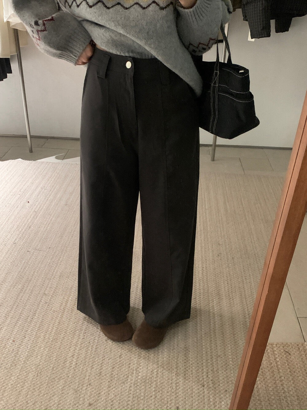 // 褲型超美中線設計直筒褲