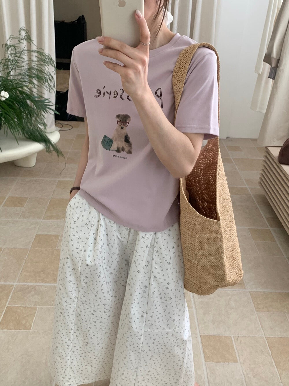 🐕 可愛眼鏡小狗印花TEE