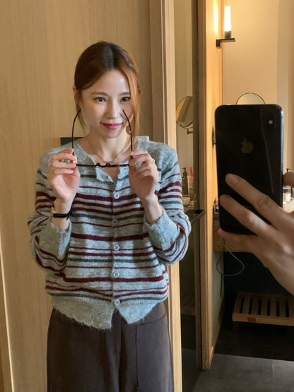 // 復古配色8%wool間條CD