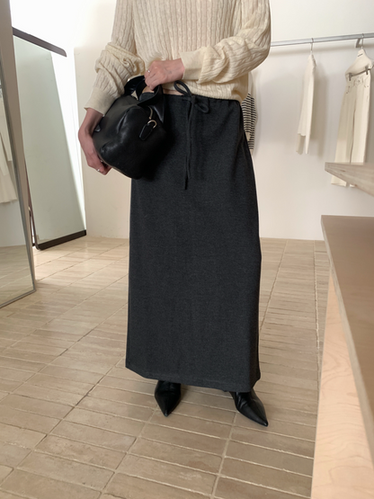 // 超舒服羊絨慵懶綁腰SK