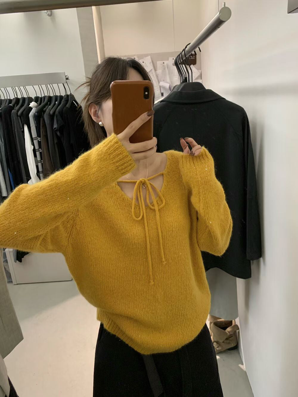 // 15%羊毛綁帶領bling bling毛衣