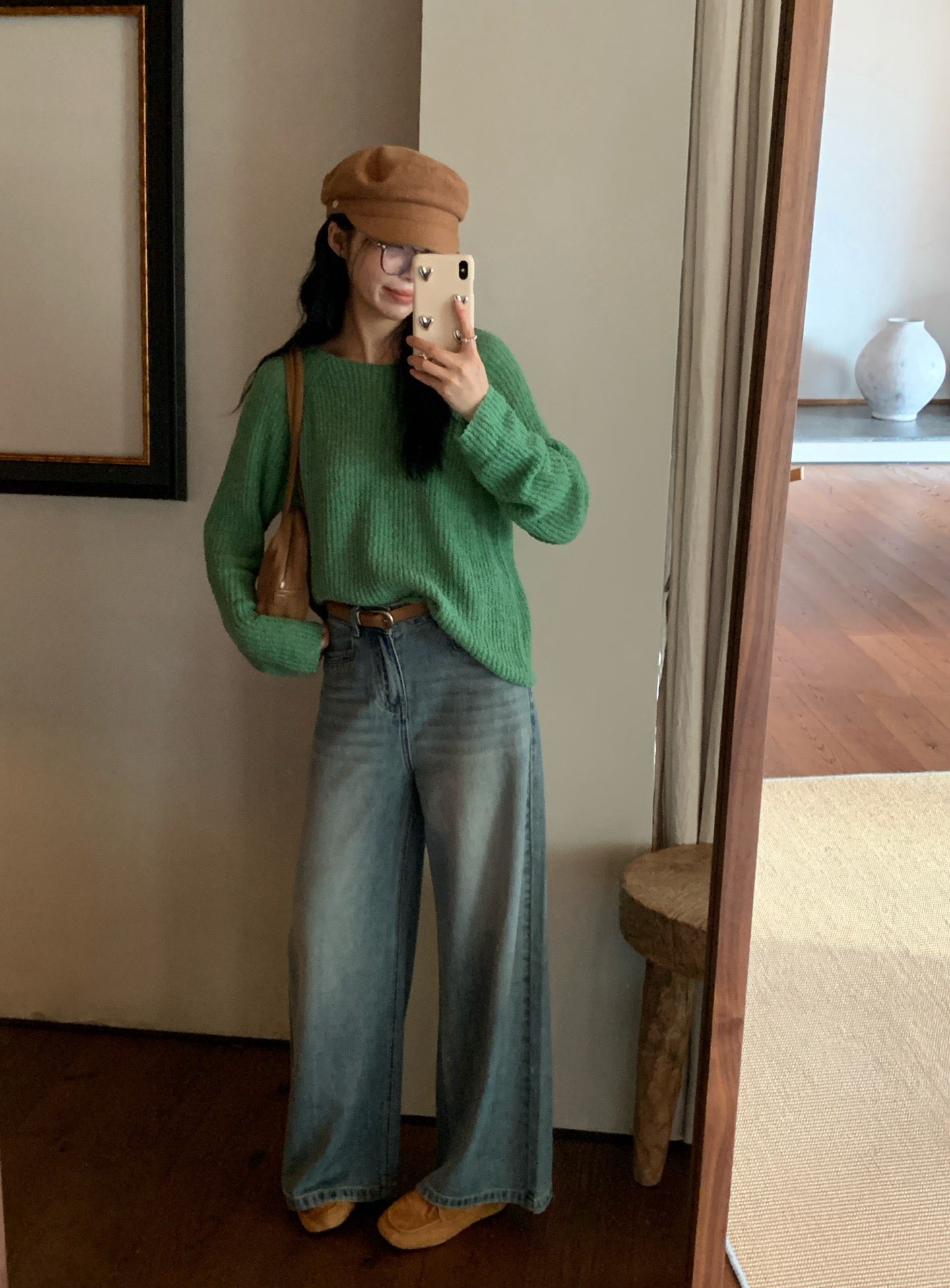 // 復古洗水色直筒牛仔褲