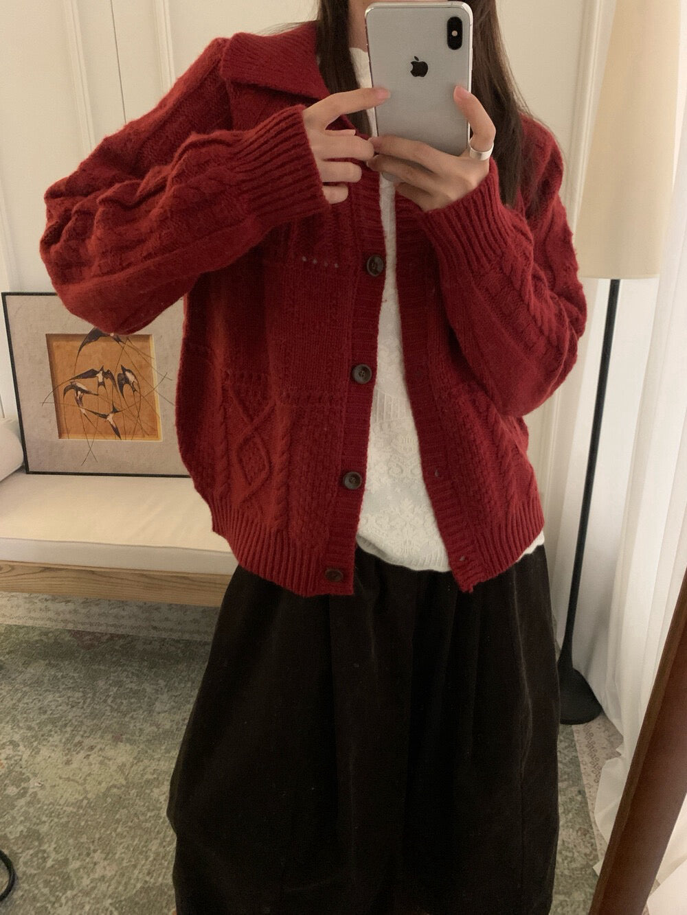 // 100%羊毛超美織紋翻領CD