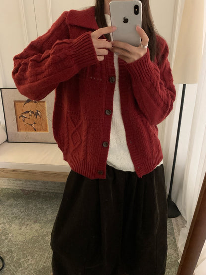 // 100%羊毛超美織紋翻領CD