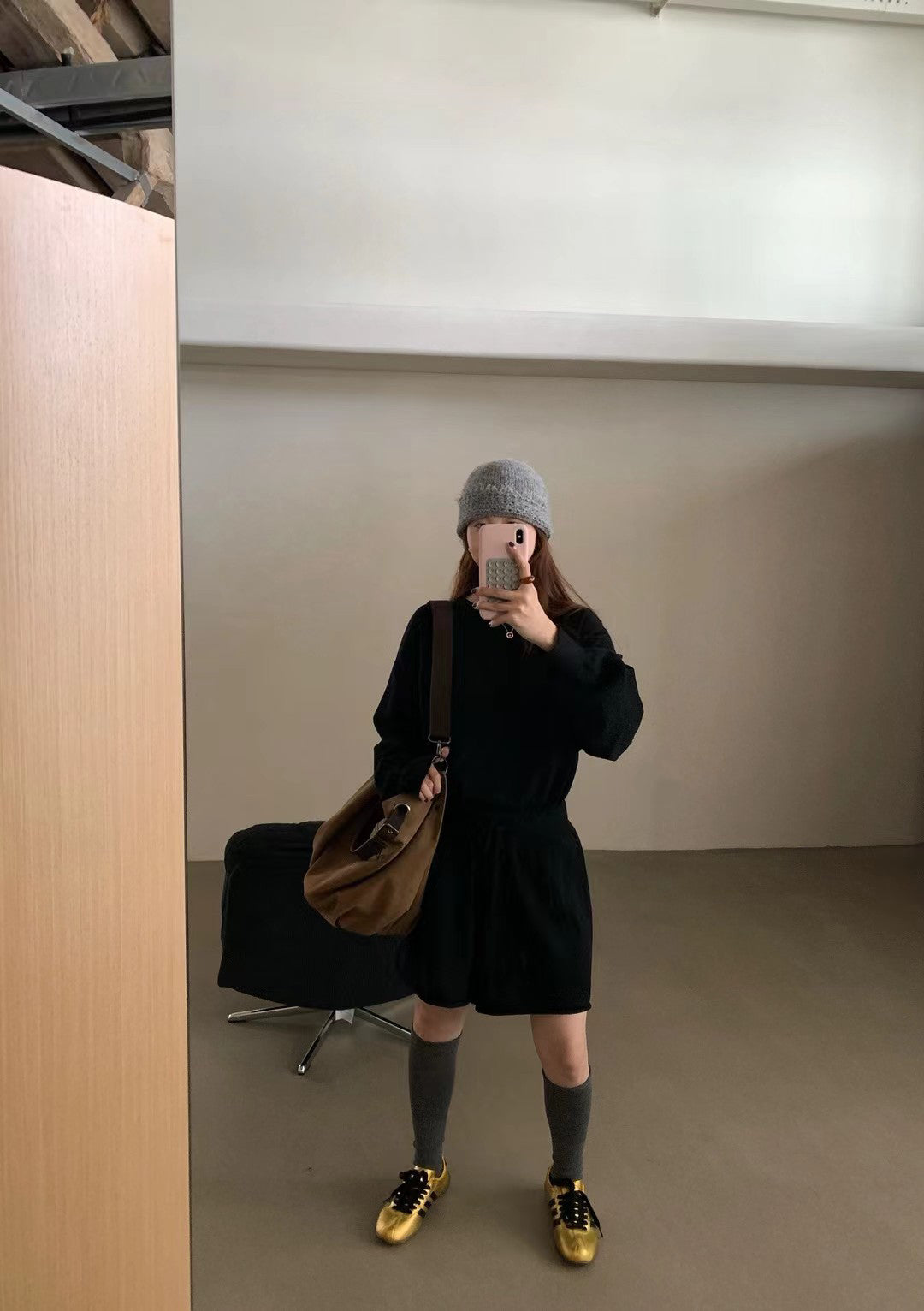 // 慵懶感毛衣+短褲套裝