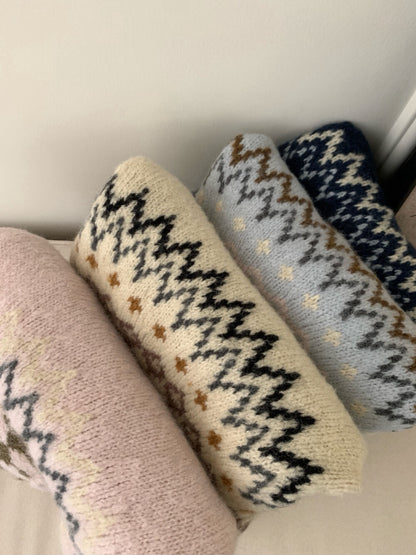 // 20%羊毛聖誕必備花紋圓領毛衣