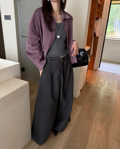 // 高級感真絲絲絨短款SH