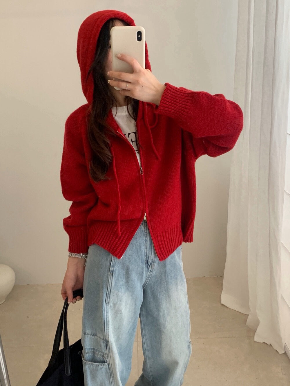 // 軟糯感20%羊毛上下拉鍊連帽CD