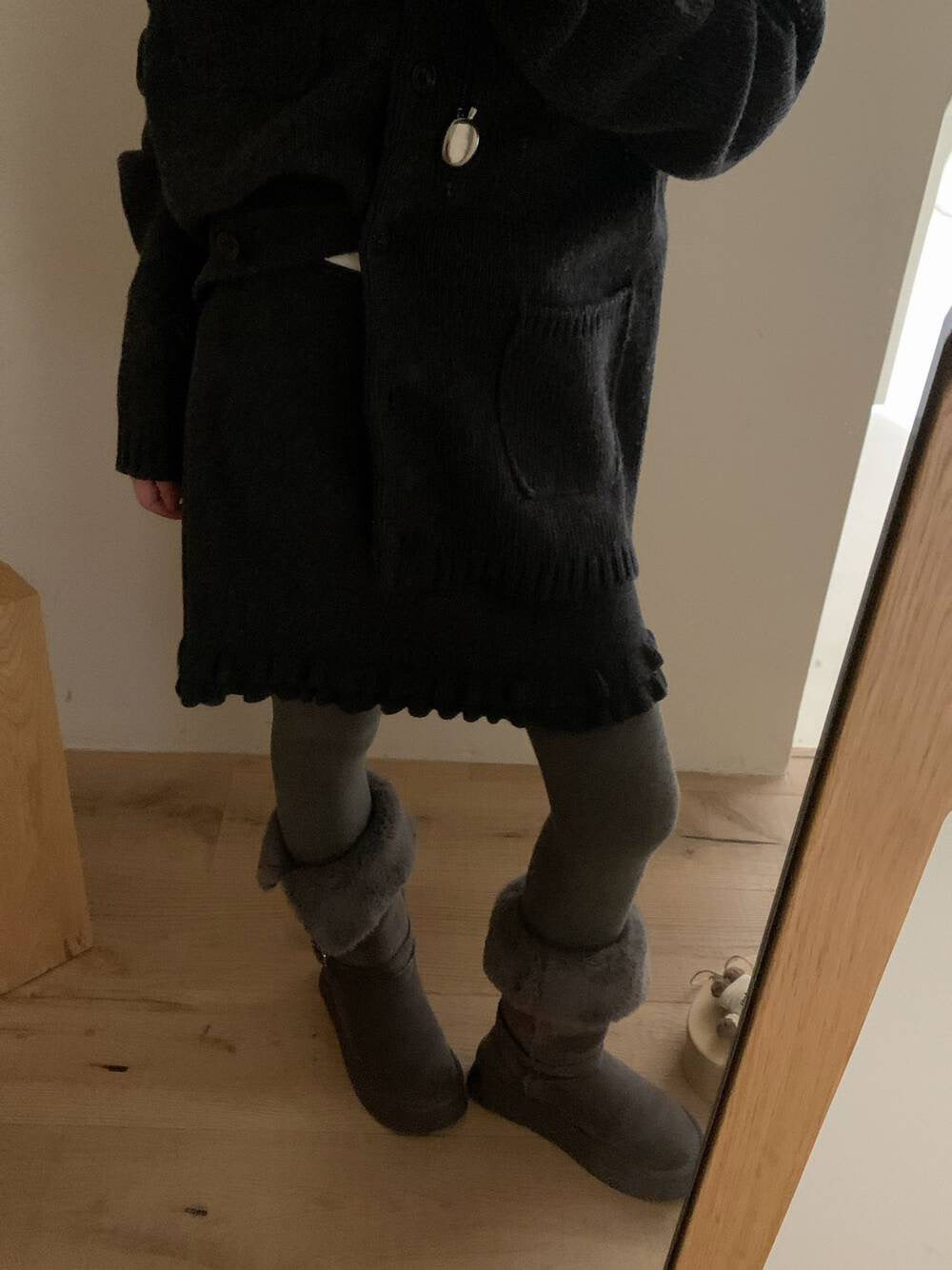 // 100%羊毛雙層荷葉邊短裙