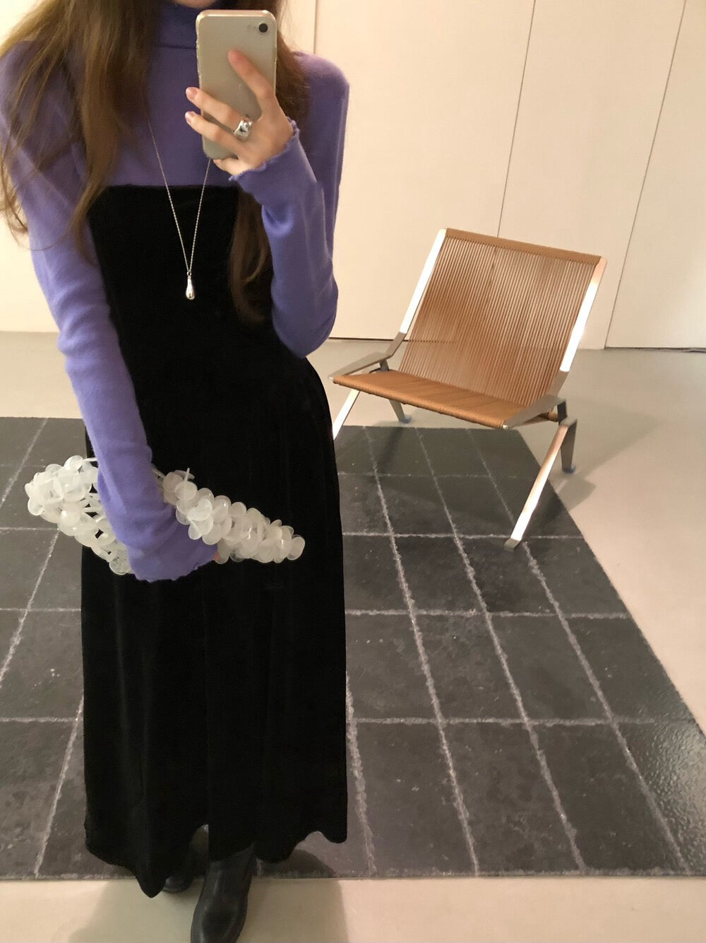 // 法式優雅絲絨吊帶OPS