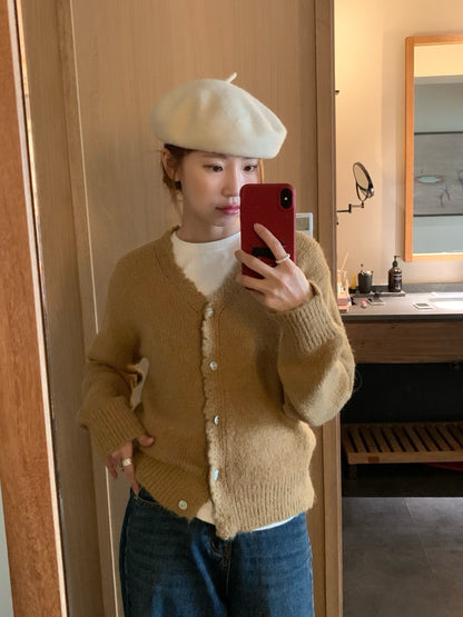 // 10%wool軟糯絨感鈎花邊CD