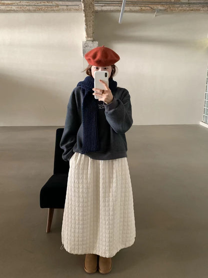 // “Blessing”刺繡拼lace邊加絨衛衣