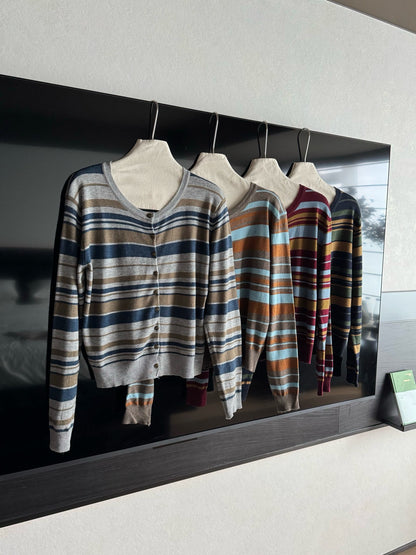 // 復古撞色間條9%羊毛CD