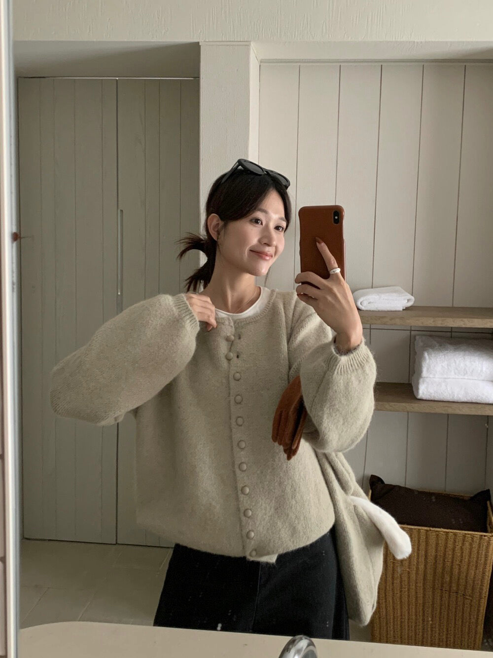 // 6%綿羊毛慵懶圓包扣CD(連單肩袋)