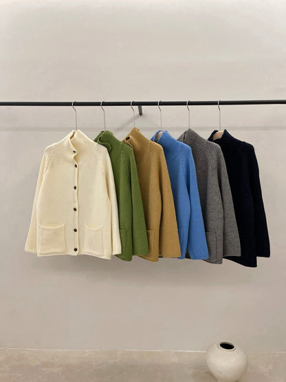 // 小半領口袋排扣中長CD