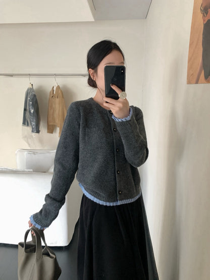 // 精緻鈕扣拼接百褶邊口袋軟糯CD