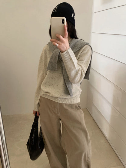 // 98%綿羊毛混點無縫一體連帽NT