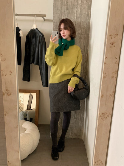 // 10%angora半領16色套頭NT