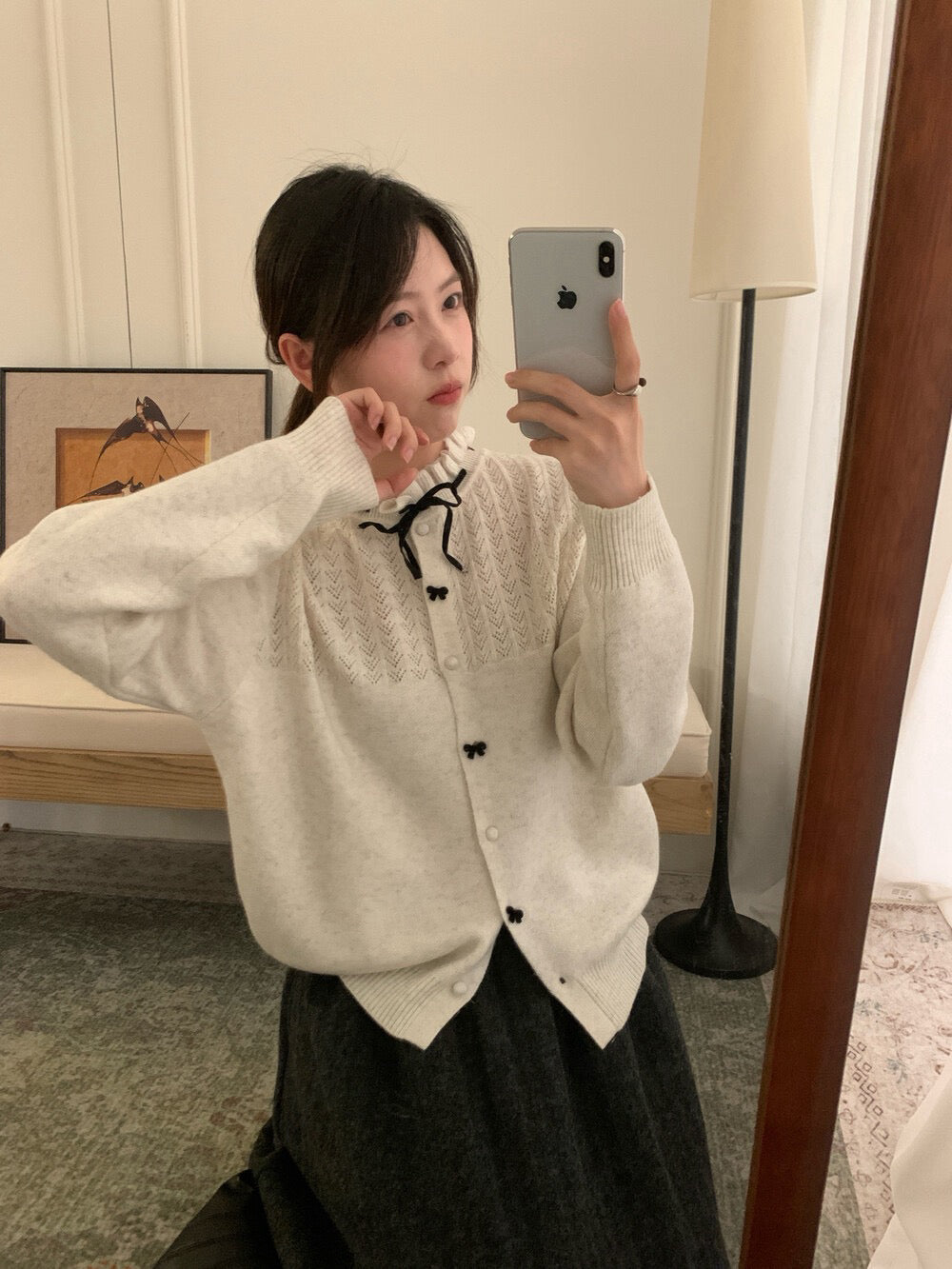 // 絲絨綁帶蝴蝶結鈕扣鈎花NT