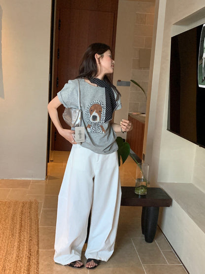 // 可愛頭巾小狗TEE(連領巾)