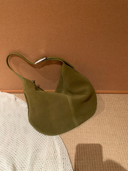 // 頭層牛皮麂皮絨hobo bag(肩帶可調)