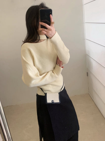 // 小性感斜肩掛頸窩夫紋NT