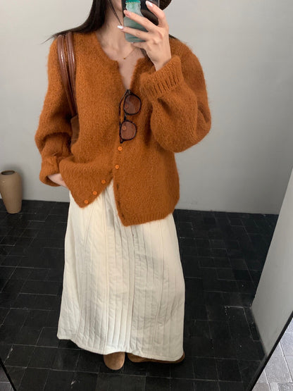 // 簡約小v領毛絨感CD