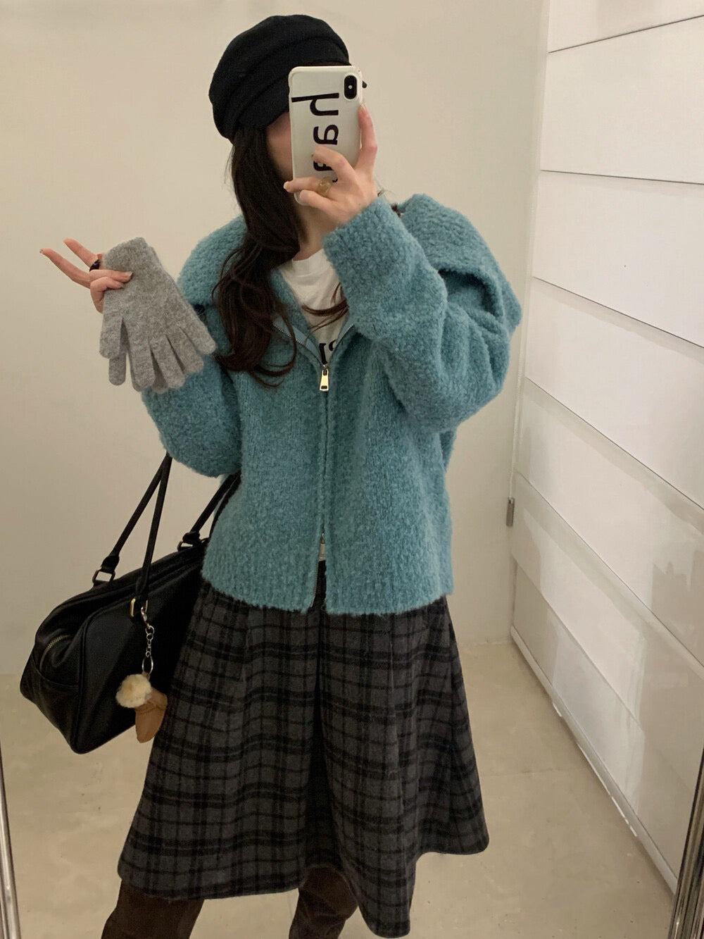 // 10%羊毛圈圈絨大翻領CD