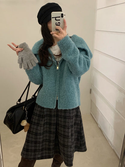 // 10%羊毛圈圈絨大翻領CD