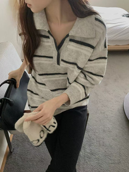 // 超韓小V翻領拼間NT