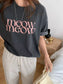 // 100%棉質復古配色’MEOW’字母TEE
