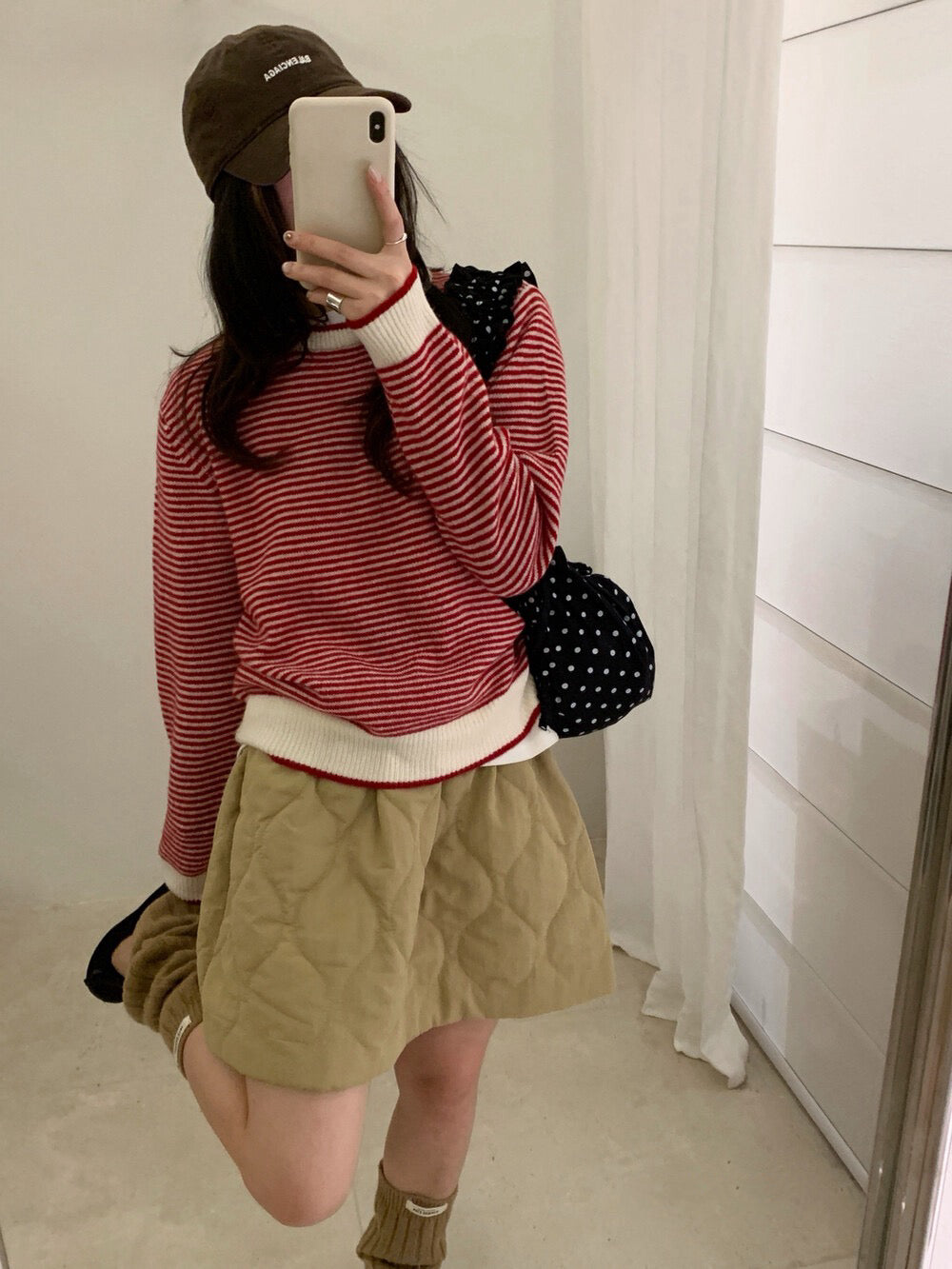 // 100%wool細間條包邊毛衣