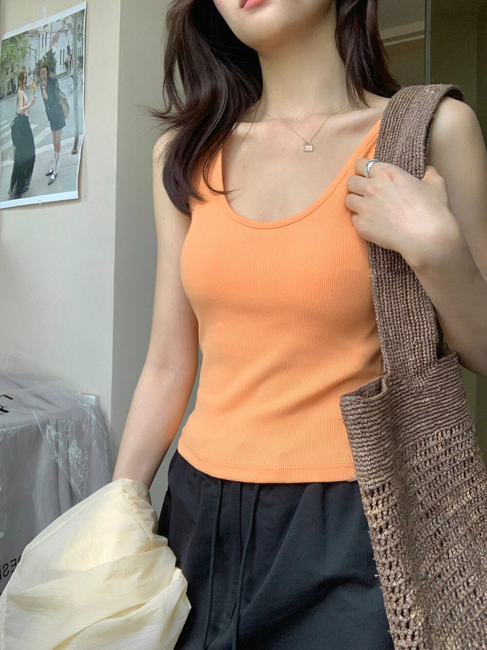 // 連pad超大彈性夏日實用款背心