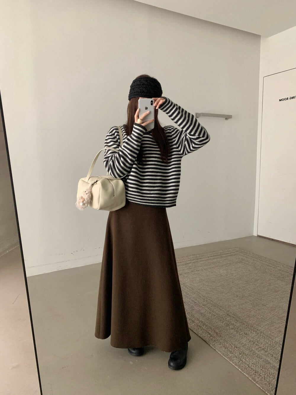 // 100%羊毛撞色假兩件毛衣