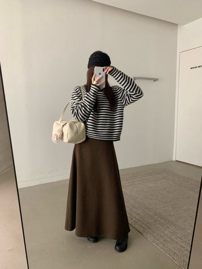 // 100%羊毛撞色假兩件毛衣