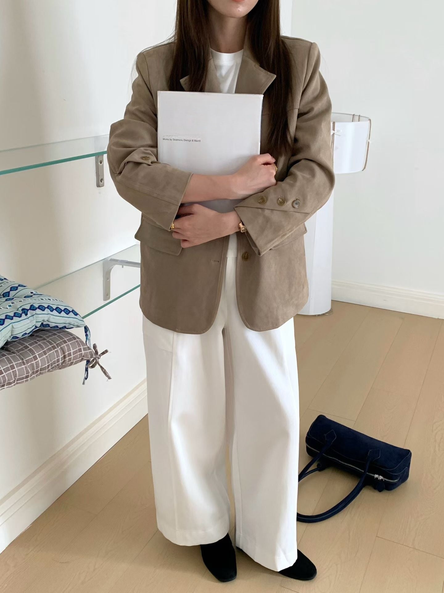 // 復古感超氣質牛皮絨外套