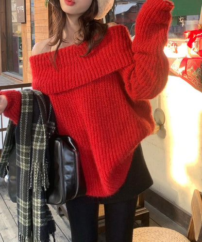 // 18%羊毛氣質一字領兩穿毛衣