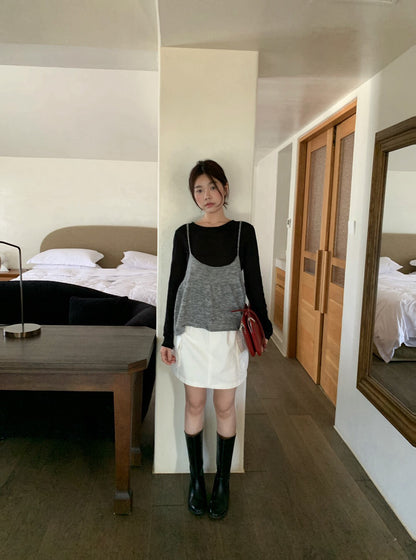 // 春季疊穿必備小吊帶+打底TEE套裝