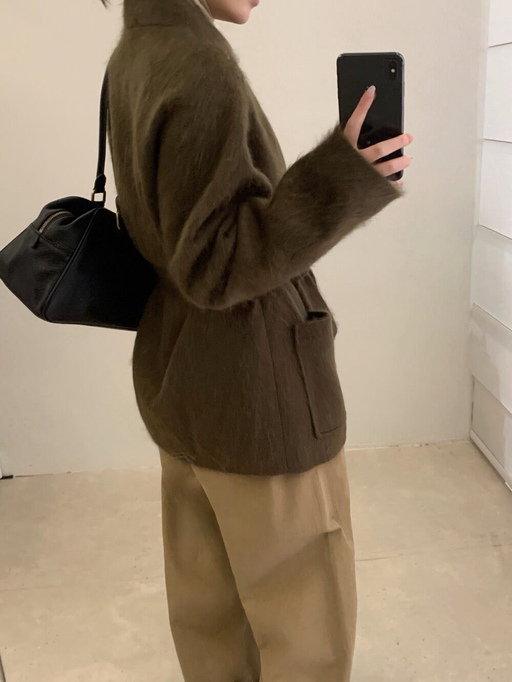 // 90%綿羊毛+10%山羊絨超高質交叉浴袍式外套