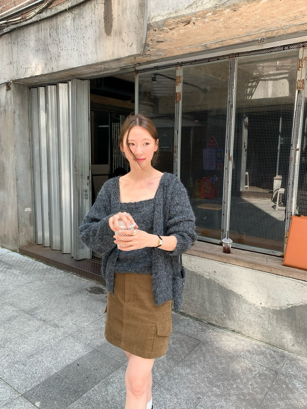 // 超soft羊毛混紡吊帶+外套+袋仔三件套