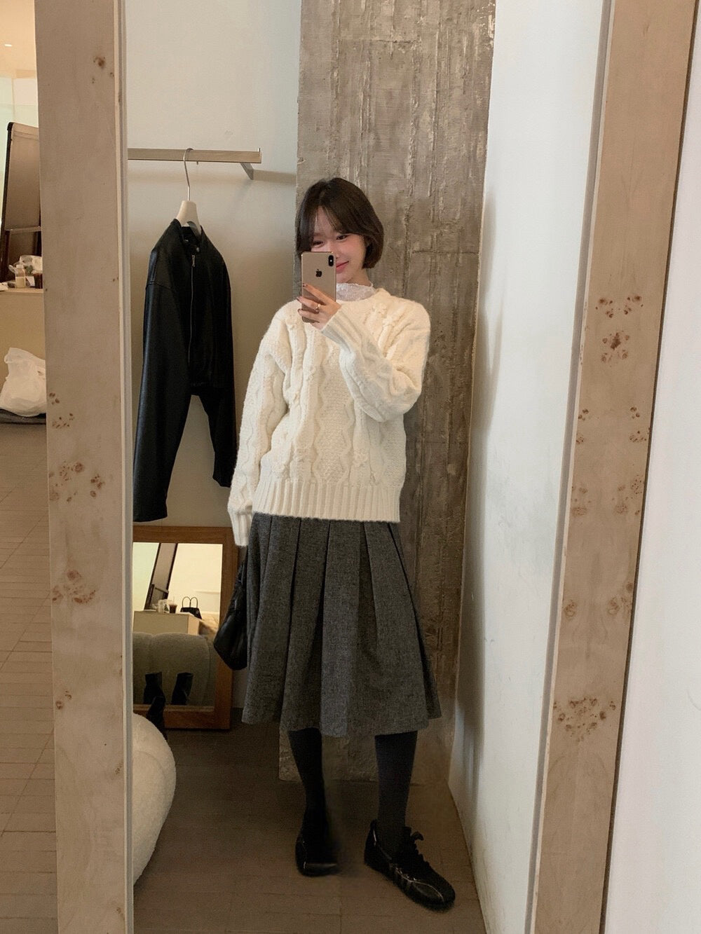 // 絕美蝴蝶結織紋麻花毛衣