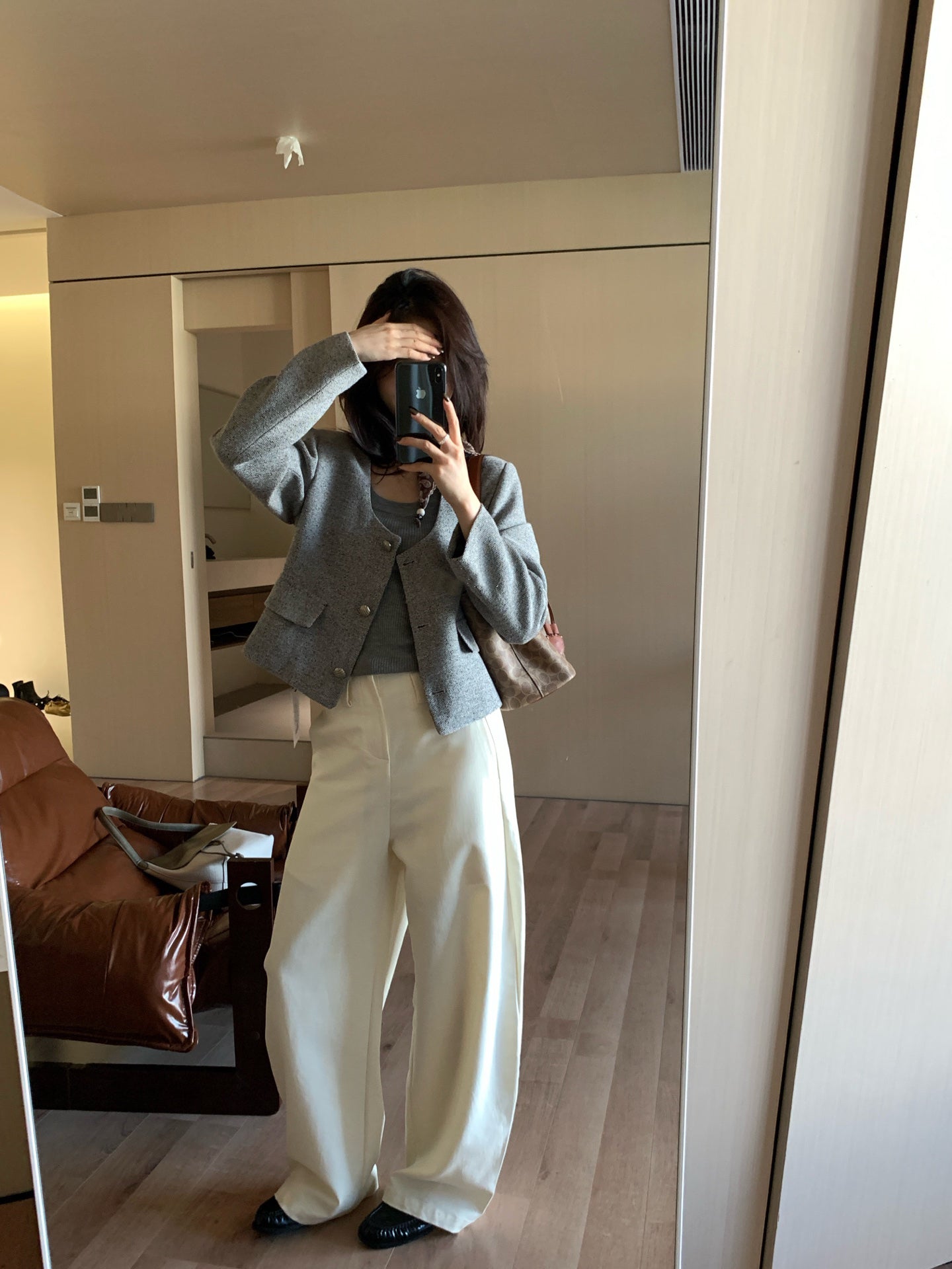// 高質大U領顯瘦tweed JK