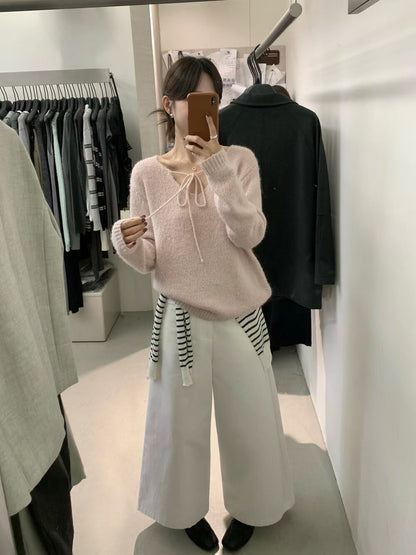 // 15%羊毛綁帶領bling bling毛衣