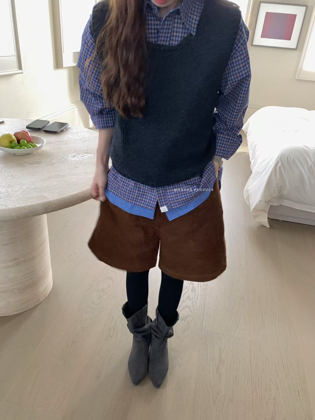 // 慵懶粗針後皮標羊毛背心