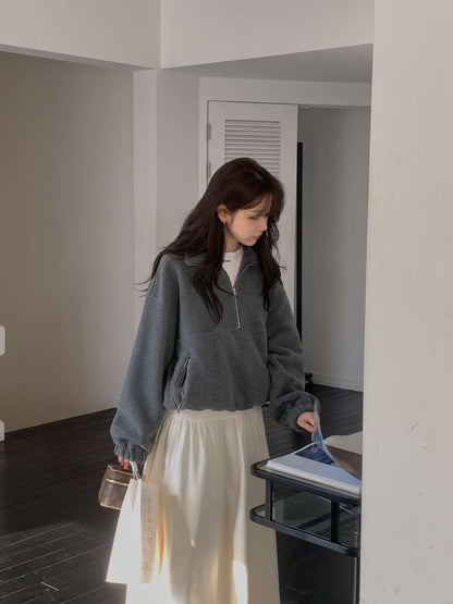 // 設計感粗裙頭壓褶傘裙