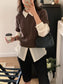 // cashmere+fine wool反袖鈕扣袖短袖NT
