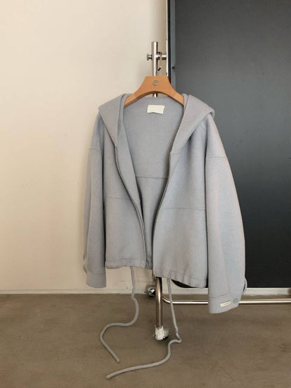 // 100%羊毛低飽和度色調連帽超帥版型手工外套